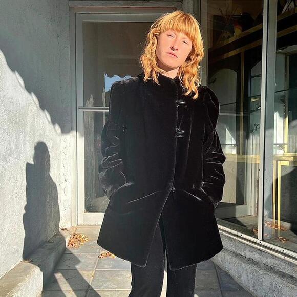 Vintage Claude Danielle Faux Fur CoatBorg Fabric60s Mod GlamM/L